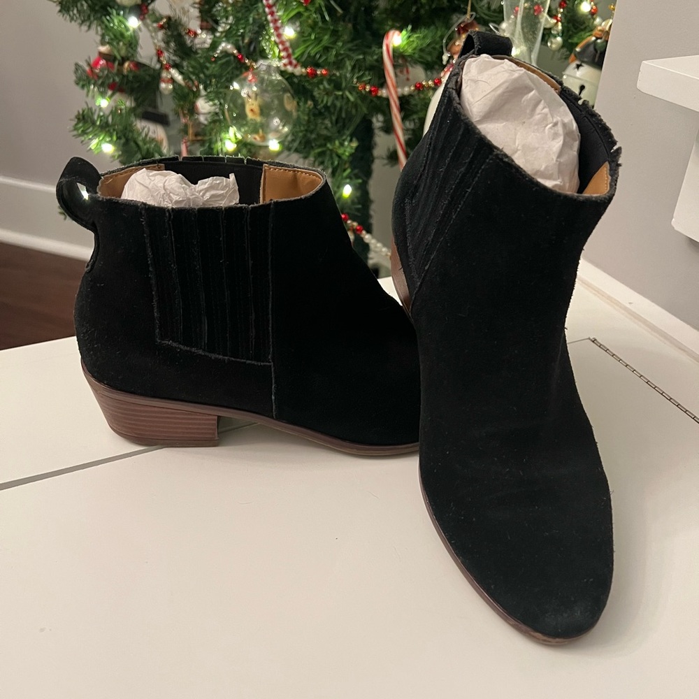 Black J. Crew Ankle Boots.